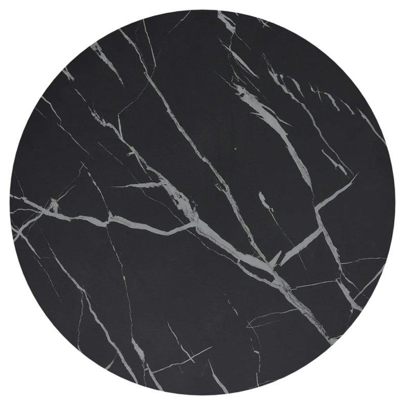 Produktbild för Sidobord guld och svart marmor 45 cm härdat glas