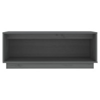 Produktbild för Tv-bänk grå 90x35x35 cm massiv furu