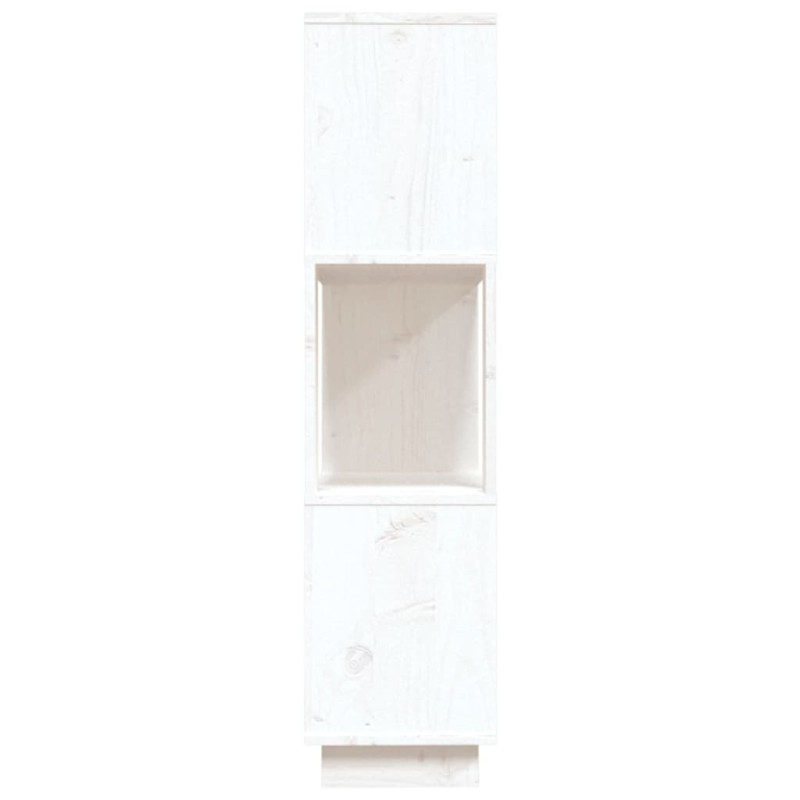 Produktbild för Bokhylla/rumsavdelare vit 80x25x101 cm massiv furu