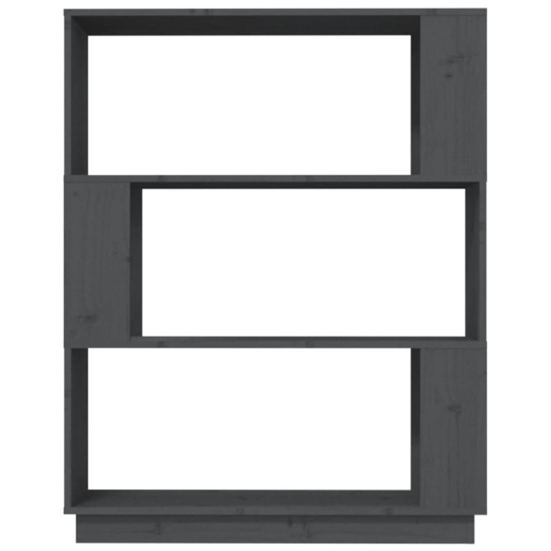 Produktbild för Bokhylla/rumsavdelare grå 51x25x101 cm massiv furu