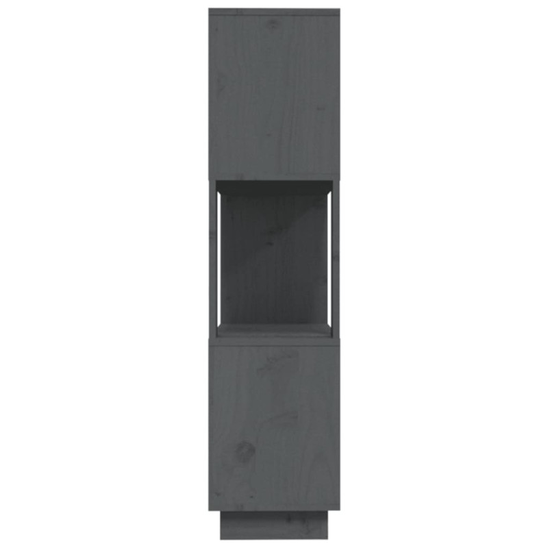 Produktbild för Bokhylla/rumsavdelare grå 51x25x101 cm massiv furu