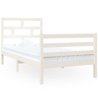Produktbild för Sängram massiv furu 90x190 cm vit