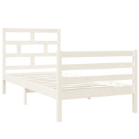 Produktbild för Sängram massiv furu 90x190 cm vit