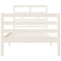 Produktbild för Sängram massiv furu 90x190 cm vit