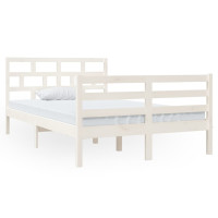 Produktbild för Sängram massiv furu 120x190 cm vit