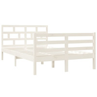 Produktbild för Sängram massiv furu 120x190 cm vit
