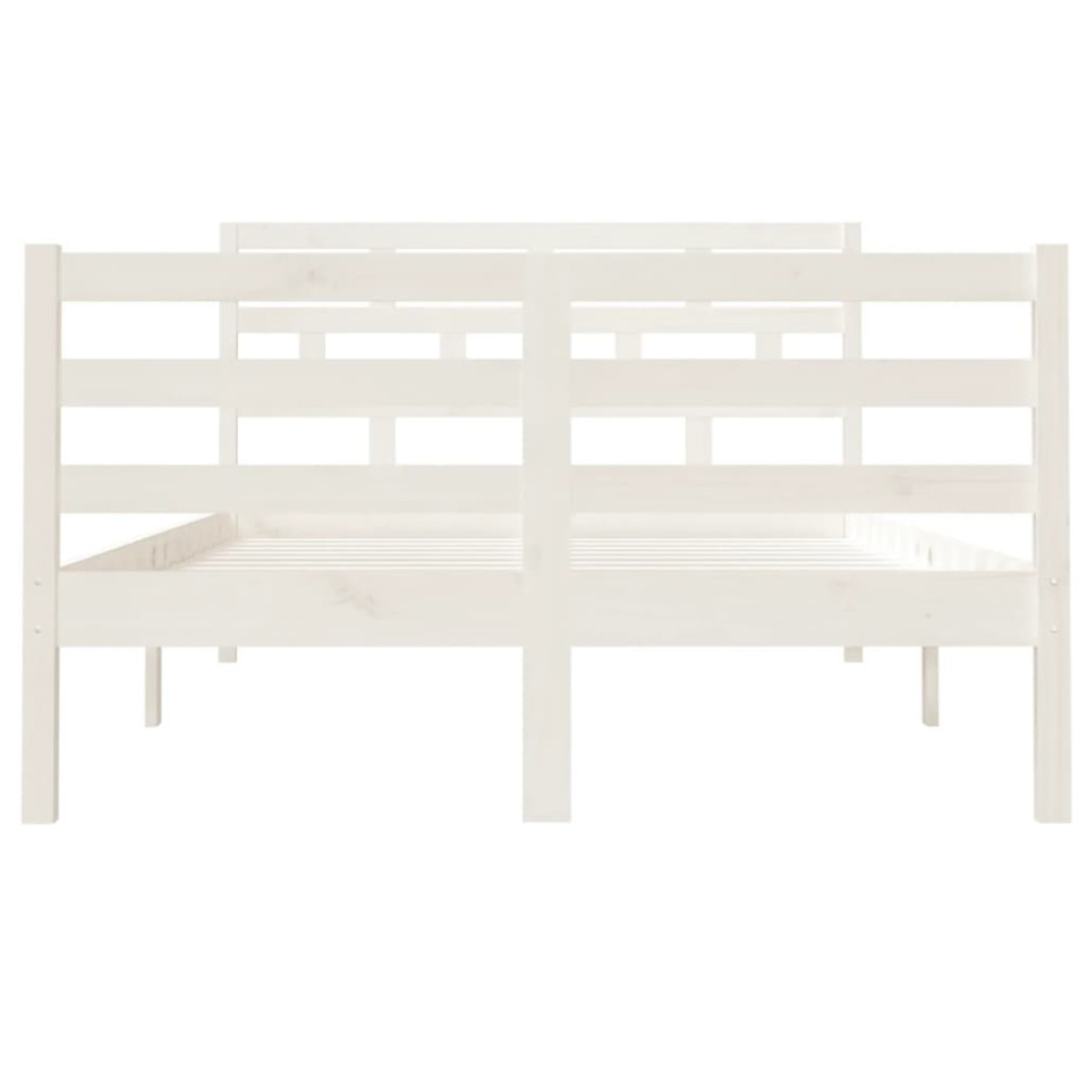 Produktbild för Sängram massiv furu 120x190 cm vit