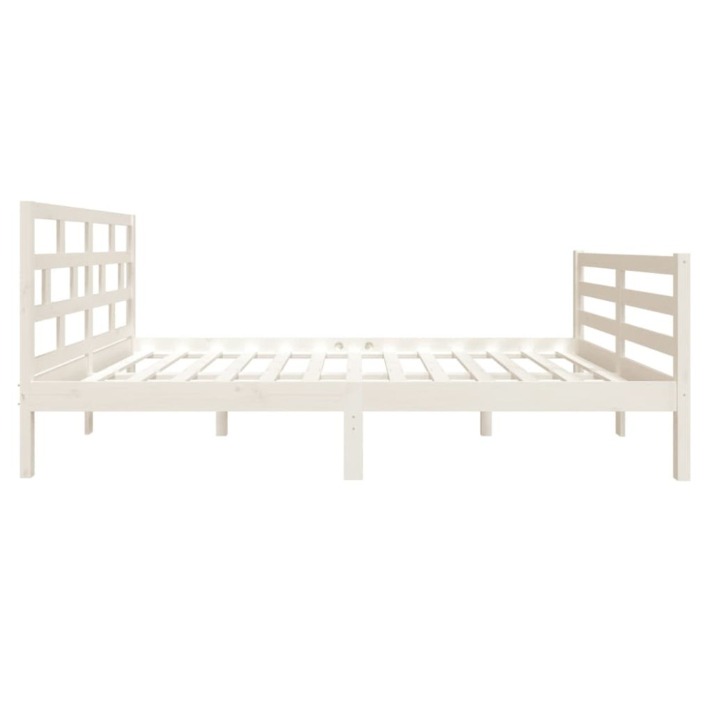 Produktbild för Sängram massiv furu 120x190 cm vit
