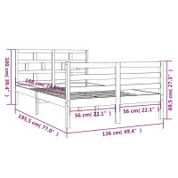 Produktbild för Sängram massiv furu 120x190 cm vit