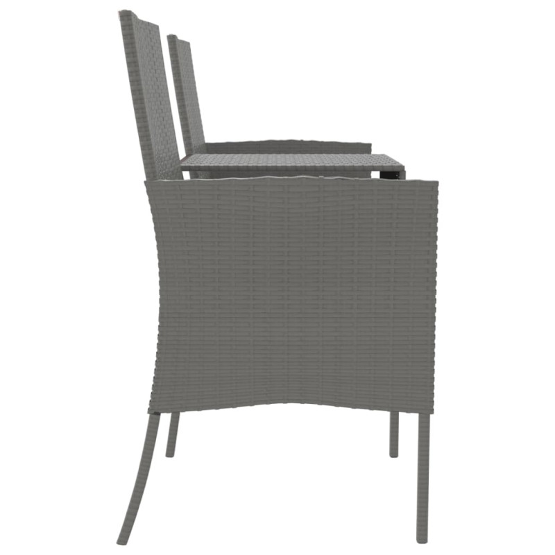 Produktbild för Trädgårdssoffa 2-sits med bord konstrotting antracit