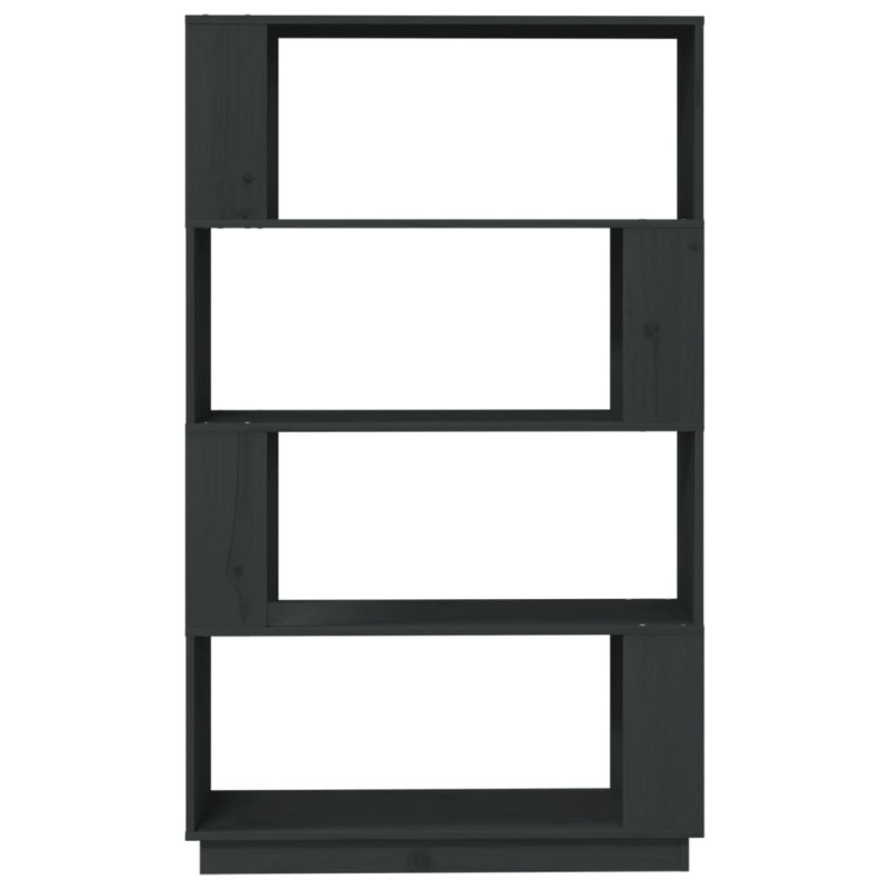 Produktbild för Bokhylla/rumsavdelar grå 80x25x132 cm massiv furu