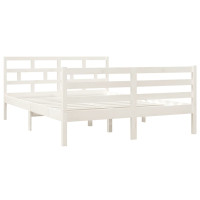 Produktbild för Sängram vit massiv furu 140x190 cm
