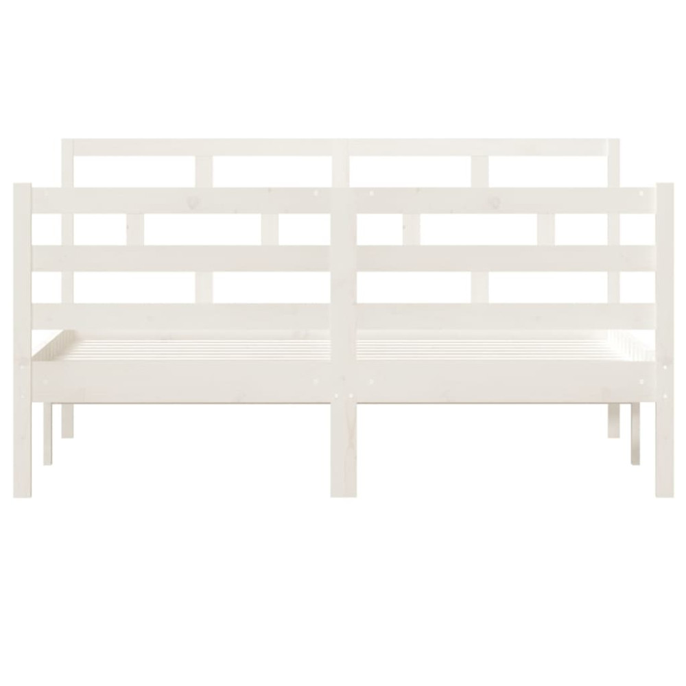 Produktbild för Sängram vit massiv furu 140x190 cm