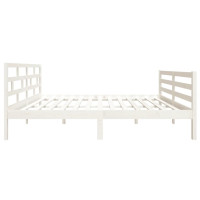 Produktbild för Sängram vit massiv furu 140x190 cm