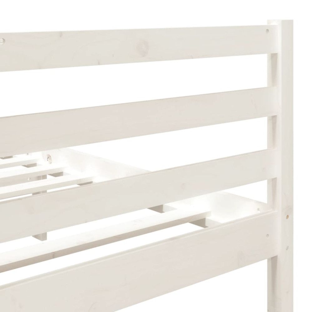 Produktbild för Sängram vit massiv furu 140x190 cm