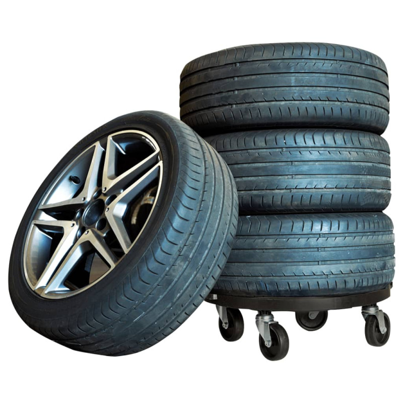 Produktbild för Blomvagn med hjul diameter 40 cm svart 275 kg