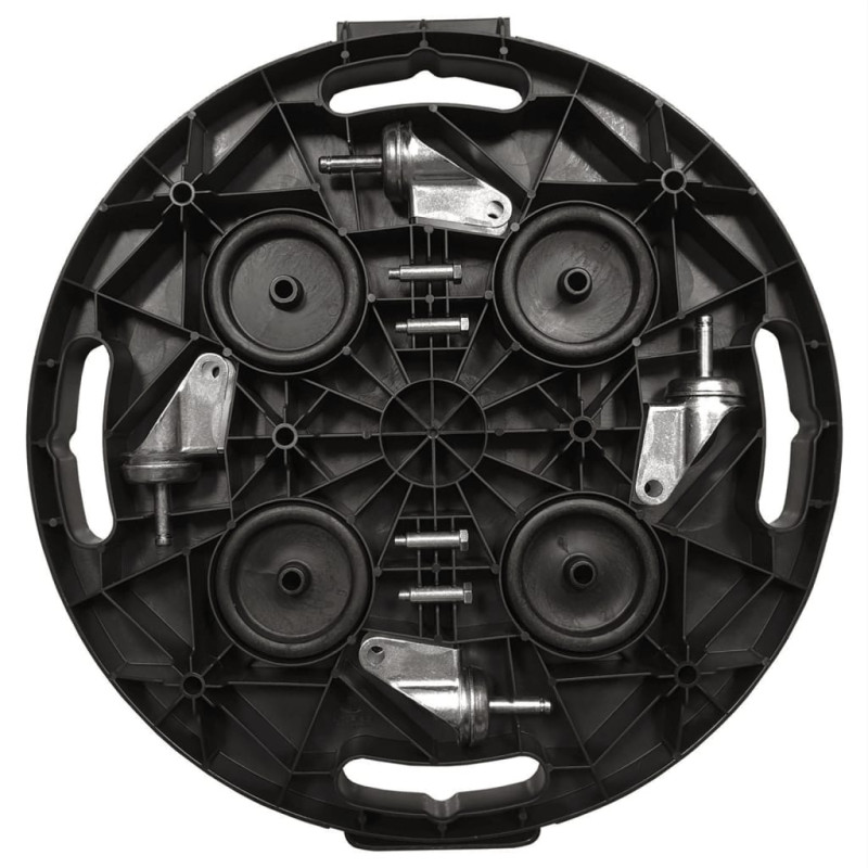 Produktbild för Blomvagn med hjul diameter 40 cm svart 275 kg