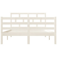 Produktbild för Sängram massiv furu 135x190 cm vit