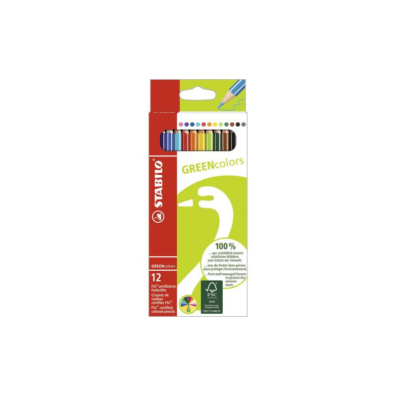 Produktbild för Färgpenna STABILO green colors 12/fp