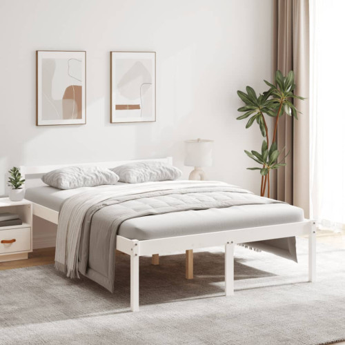 vidaXL Säng vit 120x190 cm massiv furu - Sängar & Sängramar