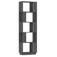 Produktbild för Bokhylla/rumsavdelar grå 51x25x163,5 cm massiv furu