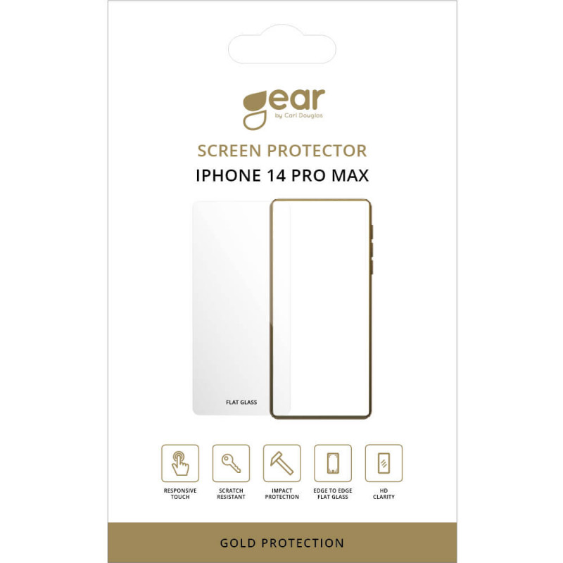 Produktbild för Glass Prot. Flat Case Friendly 2.5D GOLD iPhone 14 Pro Max