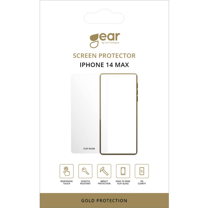Produktbild för Glass Prot. Flat Case Friendly 2.5D GOLD iPhone 13 Pro Max/14 Plus