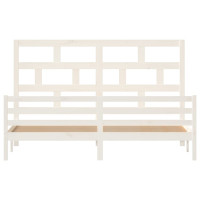 Produktbild för Sängram vit massiv furu 200x200 cm