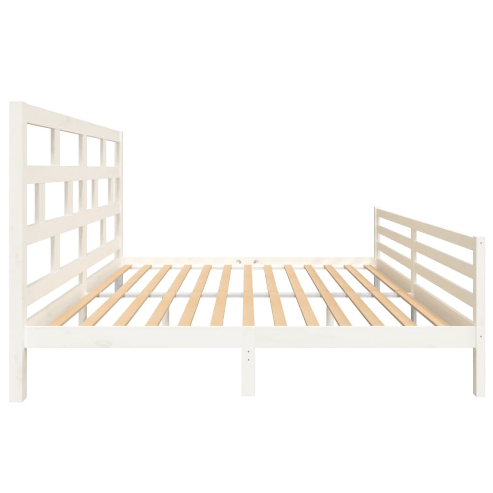 Produktbild för Sängram vit massiv furu 200x200 cm