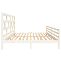 Produktbild för Sängram vit massiv furu 200x200 cm