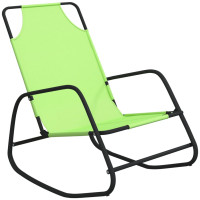 Produktbild för Gungande solsängar 2 st grön stål och textilene