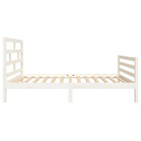 Produktbild för Sängram vit massiv furu 90x200 cm enkelsäng