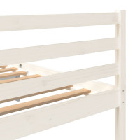 Produktbild för Sängram vit massiv furu 90x200 cm enkelsäng