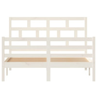 Produktbild för Sängram vit massiv furu 140x200 cm
