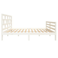 Produktbild för Sängram vit massiv furu 140x200 cm