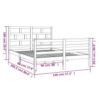 Produktbild för Sängram vit massiv furu 140x200 cm