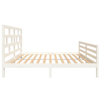 Produktbild för Sängram vit massiv furu 160x200 cm