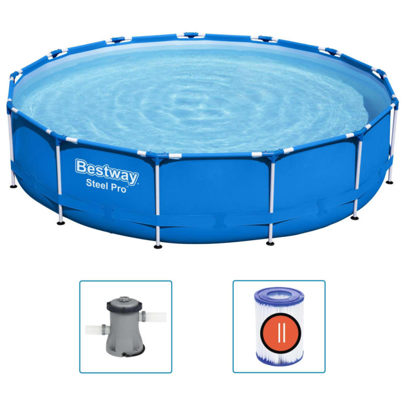 Produktbild för Bestway Pool med ram Steel Pro 396x84 cm