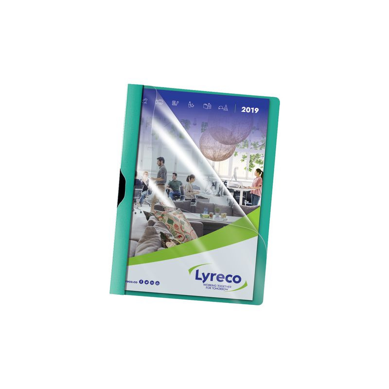 Produktbild för Klämmapp LYRECO PP A4 3mm grön 5/fp