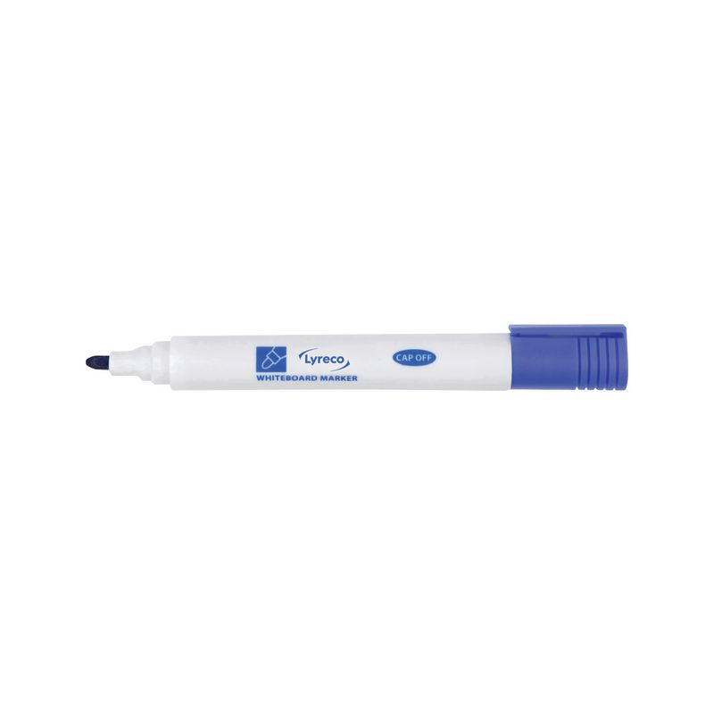 Produktbild för Whiteboardpenna LYRECO drywipe rund blå