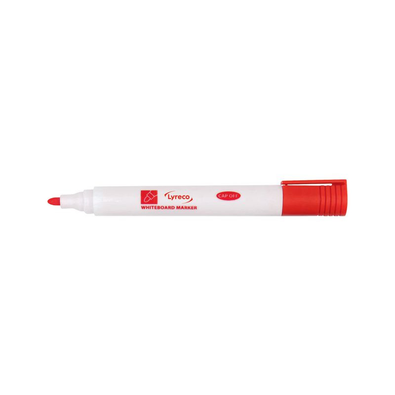 Produktbild för Whiteboardpenna LYRECO drywipe rund röd