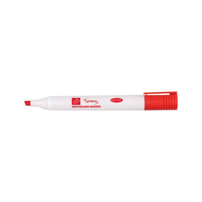 Produktbild för Whiteboardpenna LYRECO drywipe sned röd