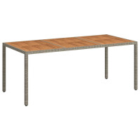 Produktbild för Trädgårdsbord 190x90x75 cm konstrotting och akaciaträ grå