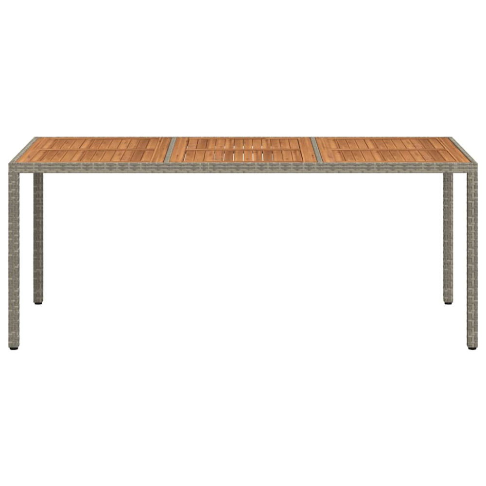 Produktbild för Trädgårdsbord 190x90x75 cm konstrotting och akaciaträ grå