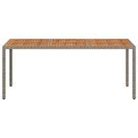 Produktbild för Trädgårdsbord 190x90x75 cm konstrotting och akaciaträ grå