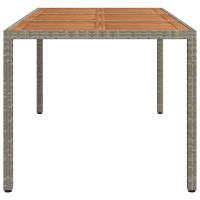 Produktbild för Trädgårdsbord 190x90x75 cm konstrotting och akaciaträ grå