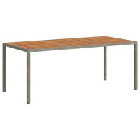 Produktbild för Trädgårdsbord 190x90x75 cm konstrotting och akaciaträ grå
