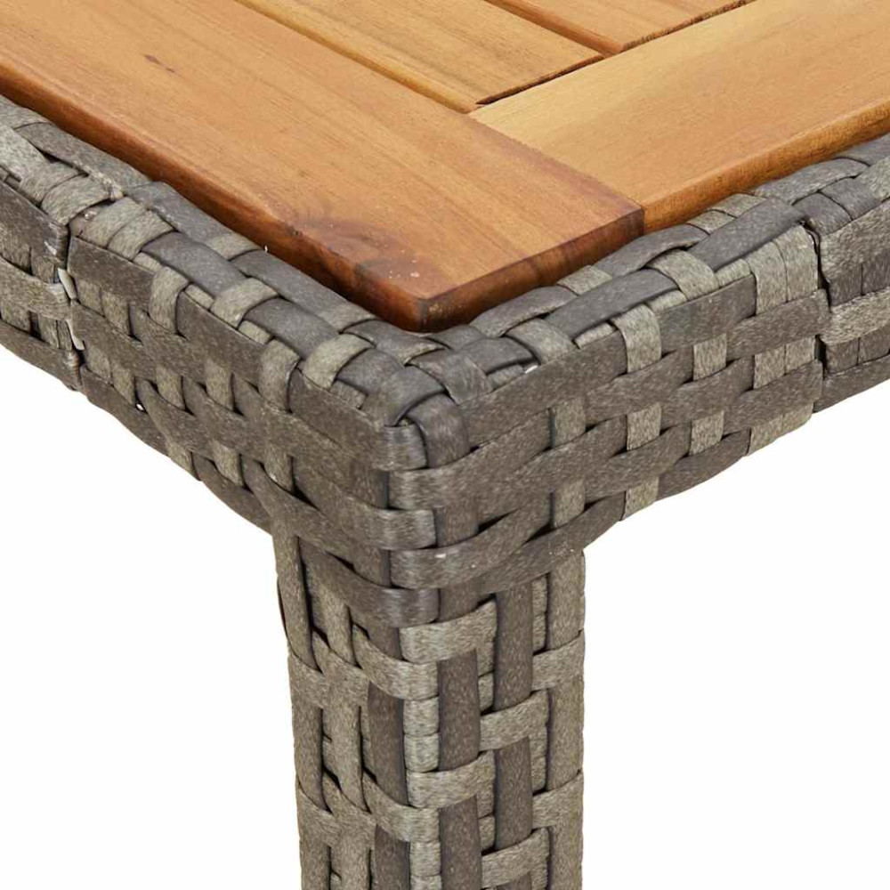 Produktbild för Trädgårdsbord 190x90x75 cm konstrotting och akaciaträ grå