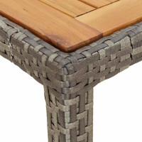 Produktbild för Trädgårdsbord 190x90x75 cm konstrotting och akaciaträ grå