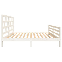 Produktbild för Sängram vit massivt trä 150x200 cm